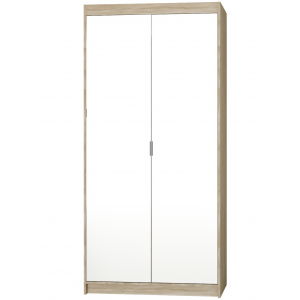 Szafa dwudrziowa z lustrami uchylna 90 cm TRINO dąb sonoma